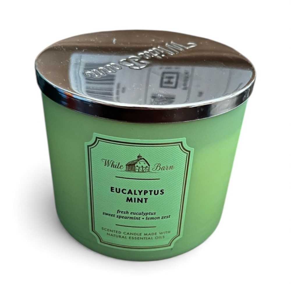 Bath and Body Works White Barn Eucalyptus Mint 3-Wick Candle